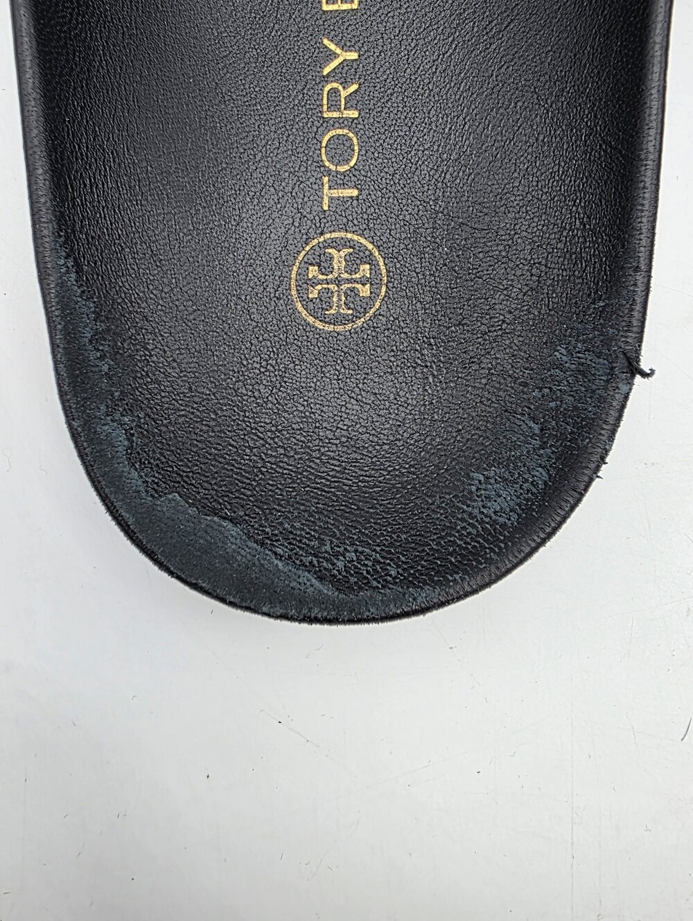 Tory Burch Black Leather Logo Thong Sandals Miller Cloud Sz 8.5 - Picture 2 of 6